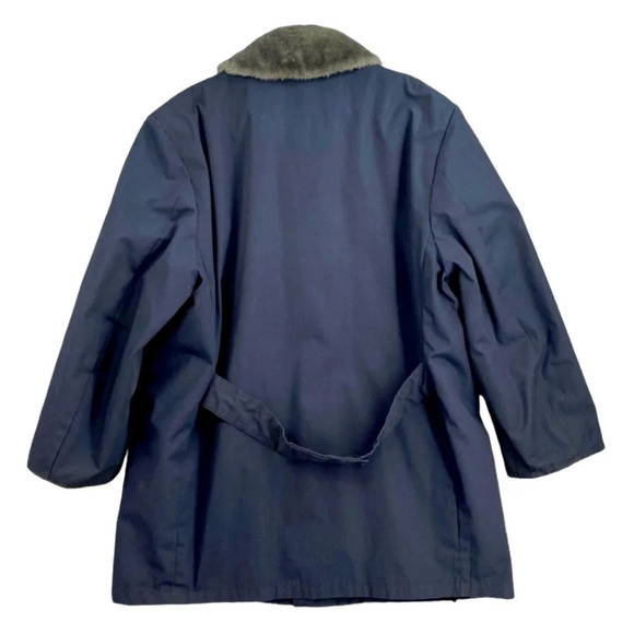 Vintage Montgomery Wards 70s Storm Proof Faux fur Jacket, Navy, Men's 44 - Picture 2 of 9